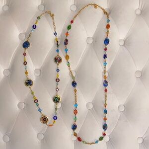 Multicolor Beaded Necklace with Gold Accents